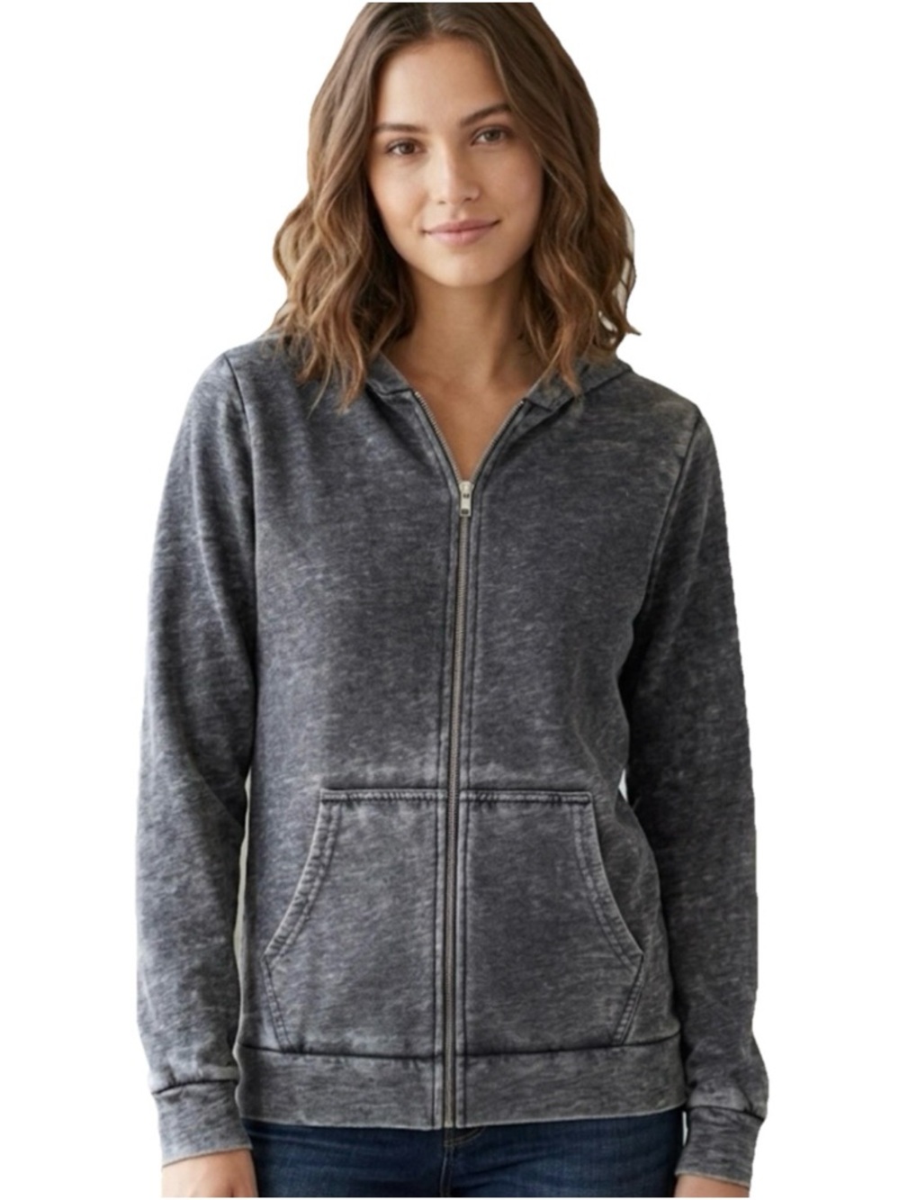 Lauren Moshi Zip Up Women’s Gray Hoodie Size XS